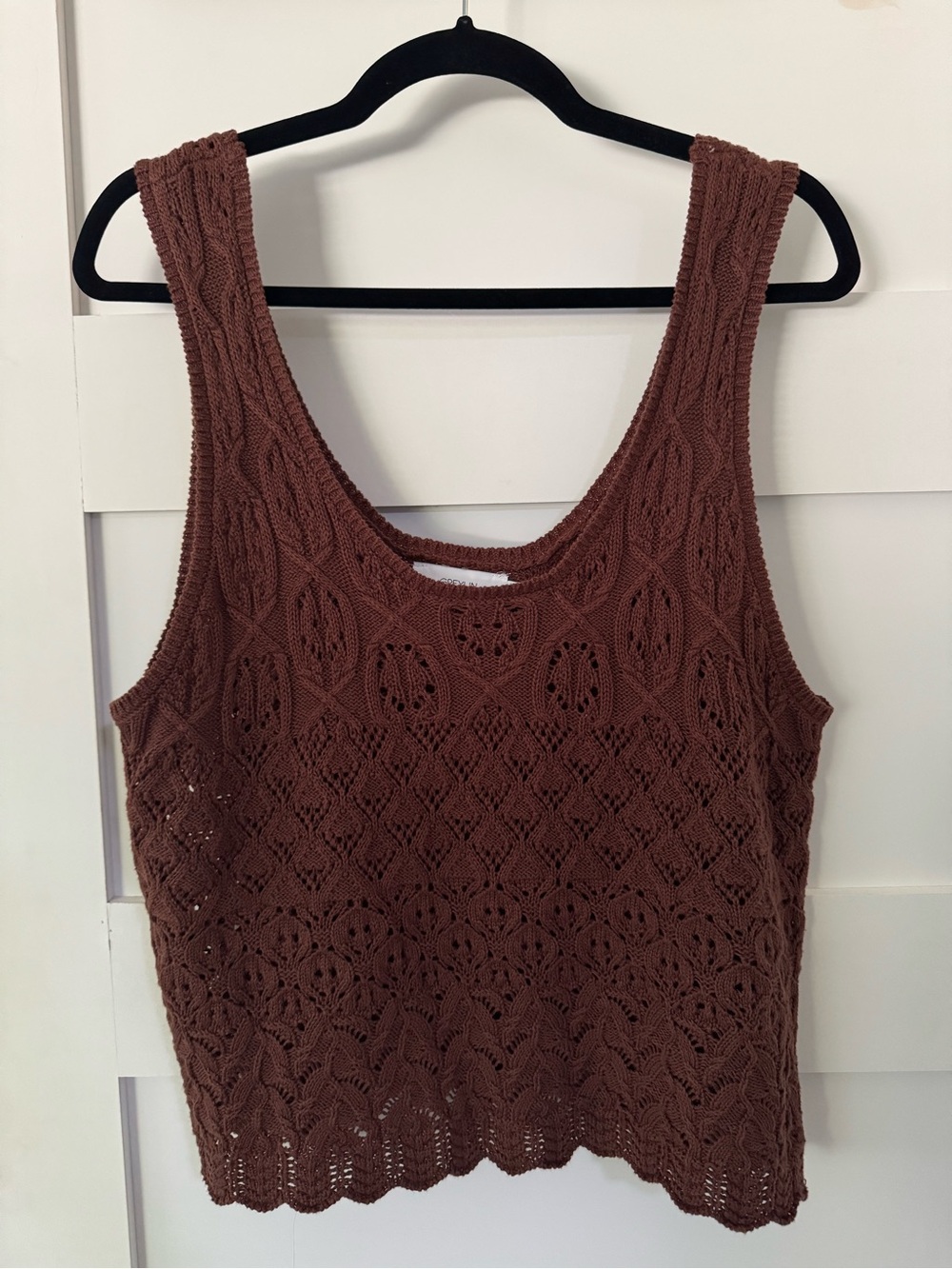 Brown Crochet Tank Top